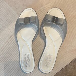 Salvatore Ferragamo Women's Metallic Slide Sandals